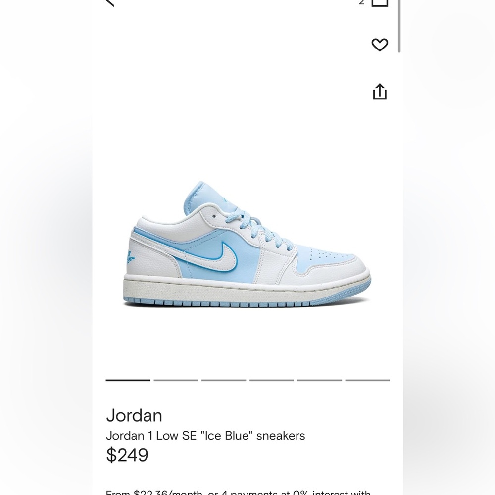 Jordan Air 1 Low Ice Blue and White